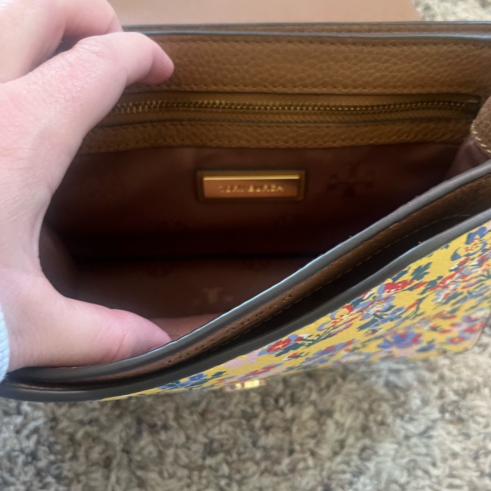 Tory Burch Floral Crossbody Bag in Yellow and Blue - Picture 9 of 10